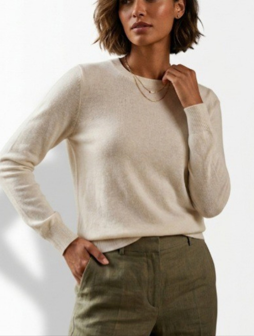 Banana Republic Cream Forever Sweater Grewneck Pullower- Size M